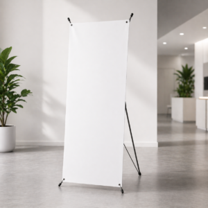 X-banner in an office setting