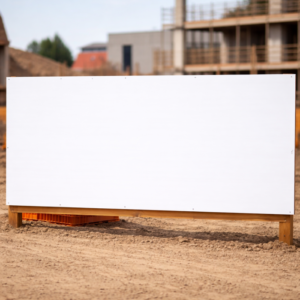 Large Coroplast sign installed at job site.
