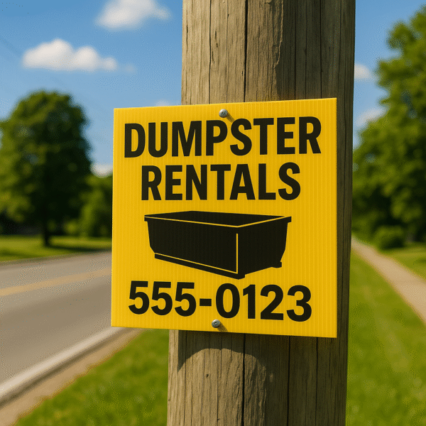 Coroplast Pole Sign