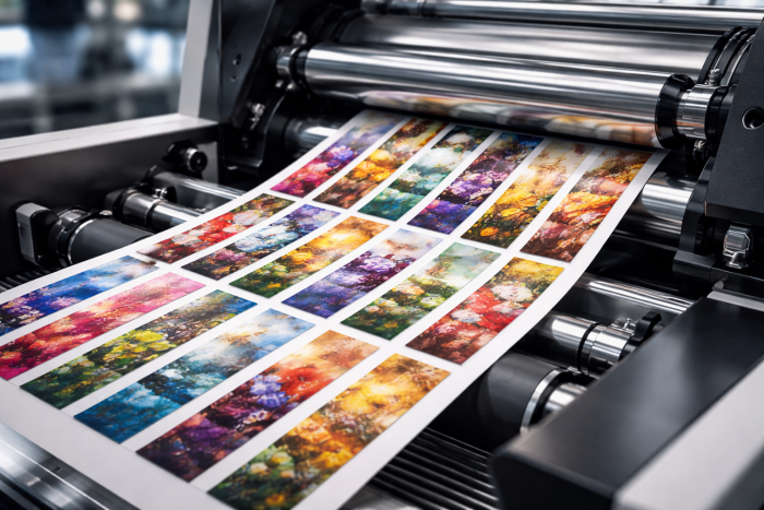 Bookmarks being printed on a large printer