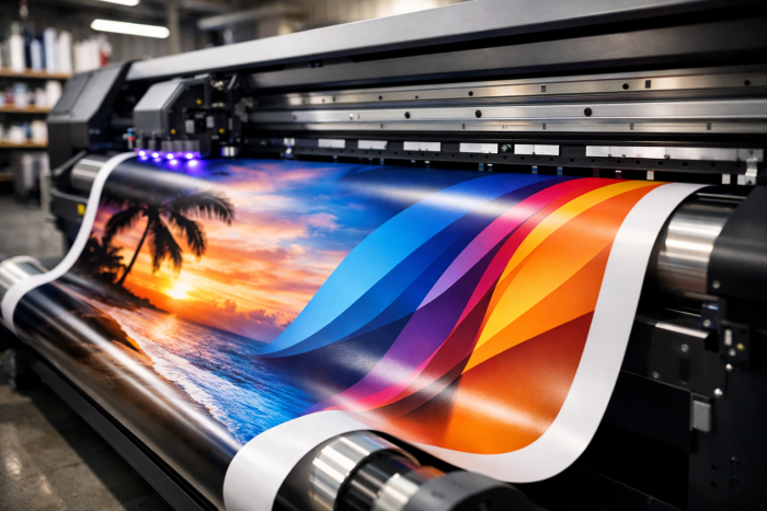 Banner being printed