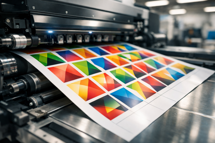 Tent card being printed