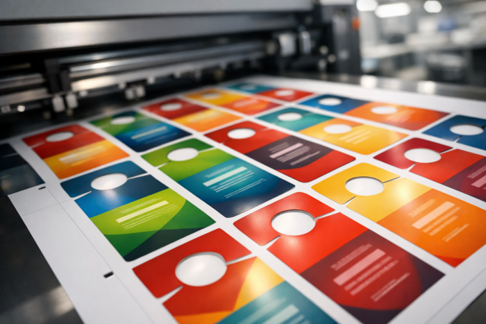 Door hangers being printed