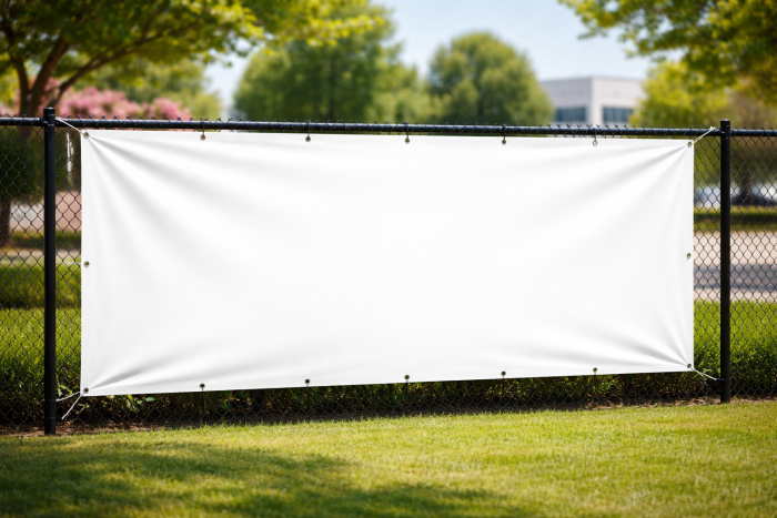 Vinyl Banner installed on a fence