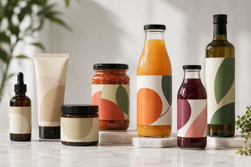 Assortment of products using BOPP Labels